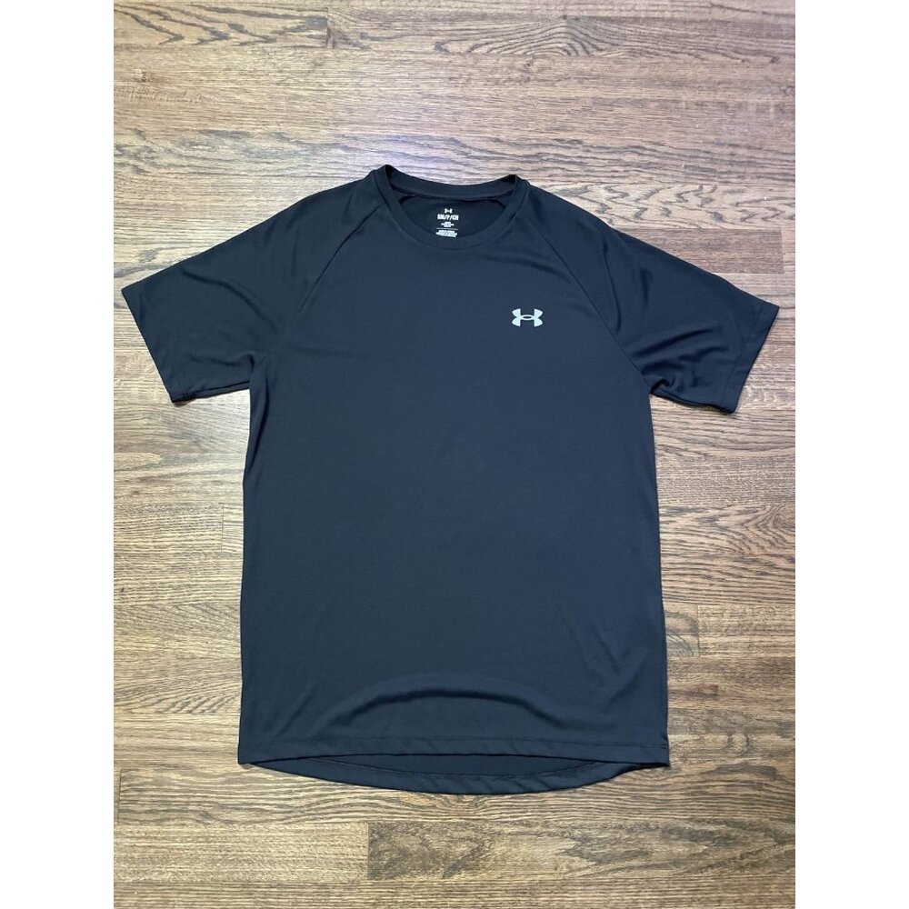Under Armour Men's Tech Tee Black & Reflective Lettering on Back SIZE S